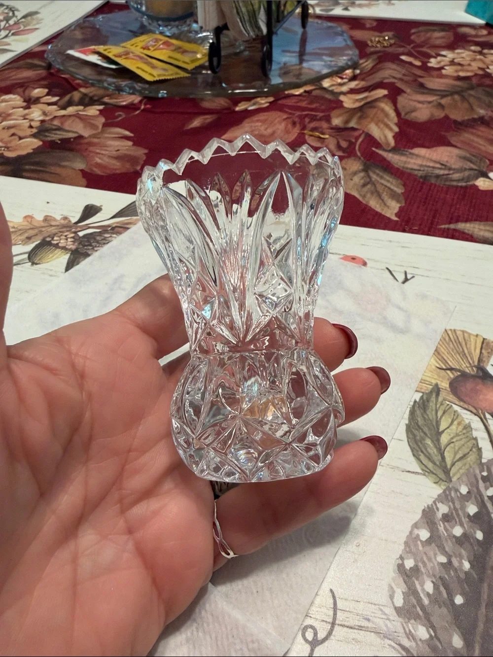 Clear Cut Crystal Toothpick Holder - Clear Genuine 24%Lead Crystal